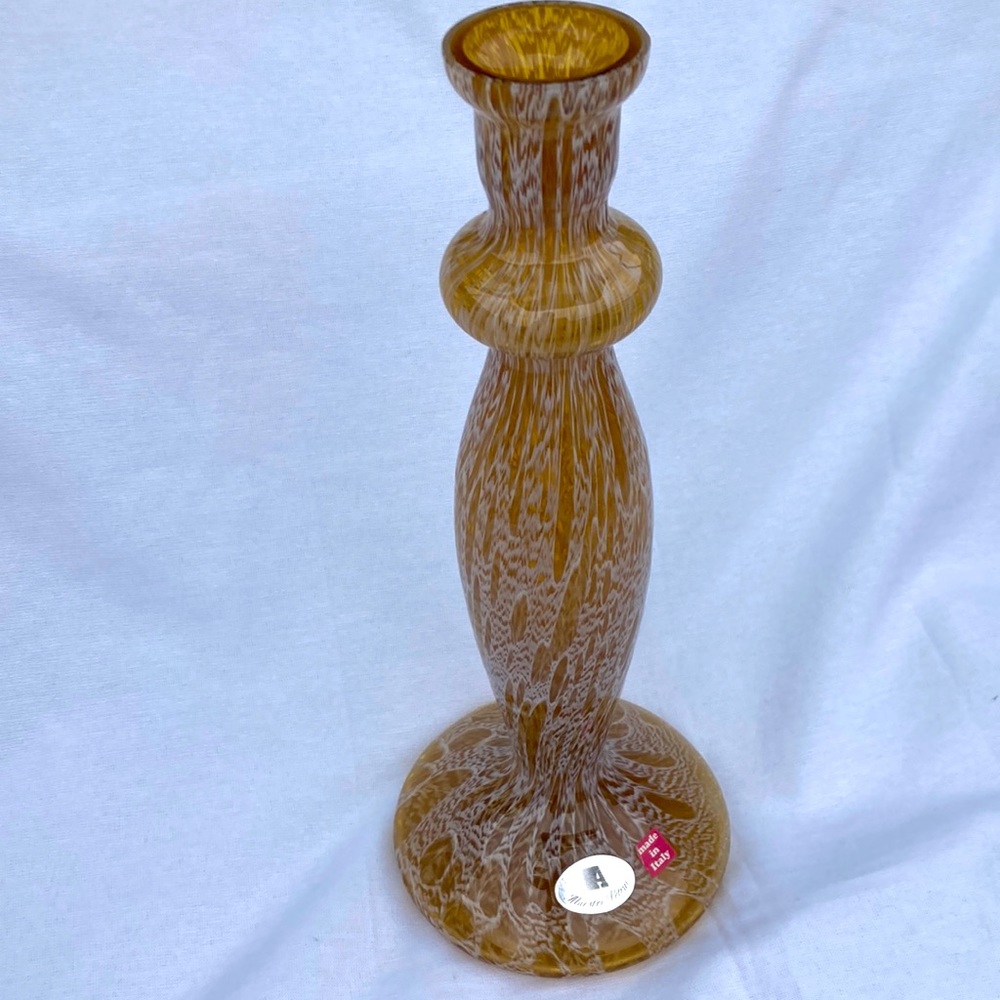 Vintage Azzurra Maestri Vetrai Italian Smoky Leopard Vase 13”